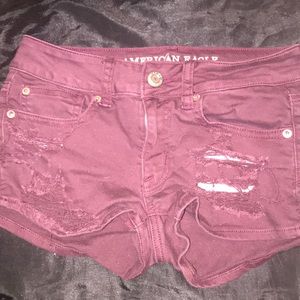 Maroon American Eagle shorts